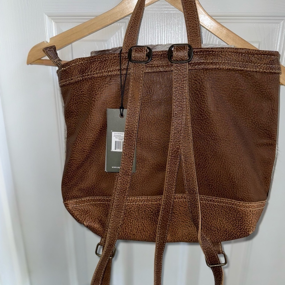 Myra bag NWT leather and canvas convertible backpack purse western boho Western - Picture 4 of 10